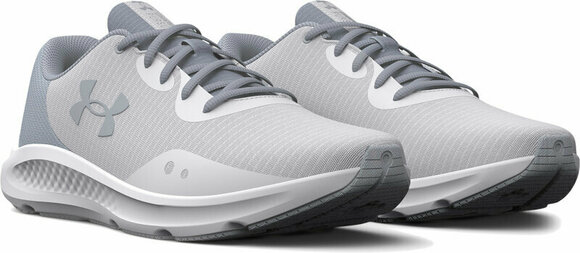 Weghardloopschoenen Under Armour UA Charged Pursuit 3 Tech Running Shoes White/Mod Gray 42,5 Weghardloopschoenen - 3