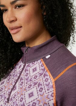 Sous-vêtements thermiques Helly Hansen W Lifa Merino Midweight 2-in-1 Graphic Half-zip Base Layer Amethyst Star Pixel XL Sous-vêtements thermiques - 3