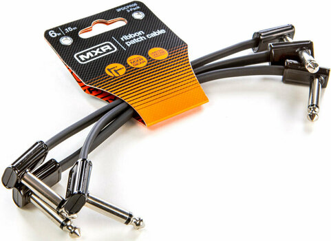 Адаптер кабел /Пач (Patch)кабели Dunlop MXR 3PDCPR06 Ribbon Patch Cable 3 Pack Черeн 15 cm Ъглов - Ъглов - 5