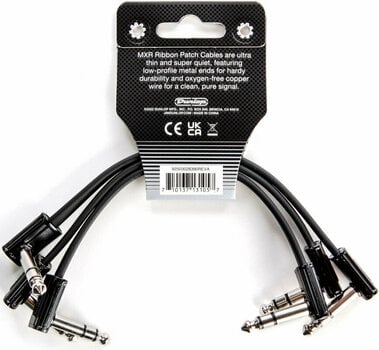 Prepojovací kábel, Patch kábel Dunlop MXR DCISTR06R Ribbon TRS Cable 3 Pack Čierna 15 cm Zalomený - Zalomený - 2