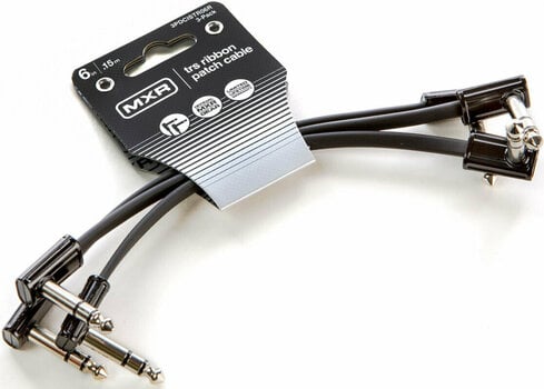 Prepojovací kábel, Patch kábel Dunlop MXR DCISTR06R Ribbon TRS Cable 3 Pack Čierna 15 cm Zalomený - Zalomený - 5