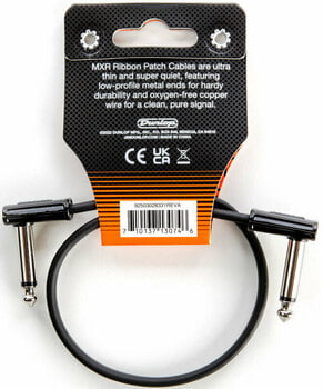 Cablu Patch, cablu adaptor Dunlop MXR DCPR1 Ribbon Patch Cable Negru 30 cm Oblic - Oblic - 2