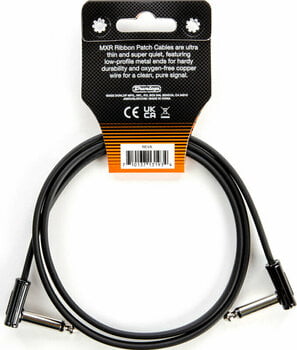 Câble de patch Dunlop MXR DCPR3 Ribbon Patch Cable Noir 0,9 m Angle - Angle - 2