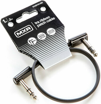 Câble de patch Dunlop MXR DCISTR1RR Ribbon TRS Cable Noir 30 cm Angle - Angle - 5