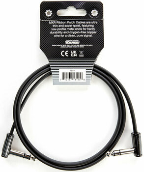Câble de patch Dunlop MXR DCISTR3RR Ribbon TRS Cable Noir 0,9 m Angle - Angle - 2