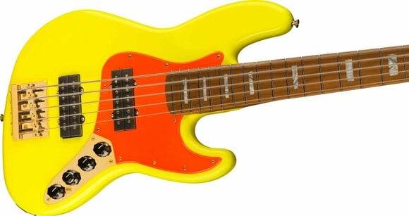 5-saitiger E-Bass, 5-Saiter E-Bass Fender MonoNeon Jazz Bass V Neon Yellow - 4