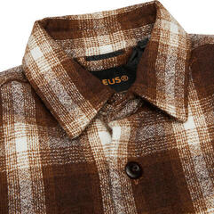 Motorcycle Leisure Clothing Deus Ex Machina Marcus Check Shirt Brown Plaid - 5