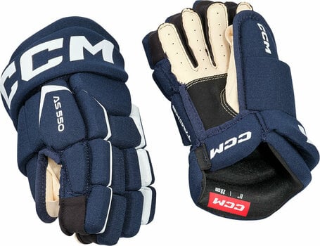 Hokejové rukavice CCM Tacks AS 550 JR 12 Navy/White Hokejové rukavice - 2