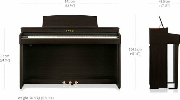 Piano numérique Kawai CN301 Premium Satin White Piano numérique - 14