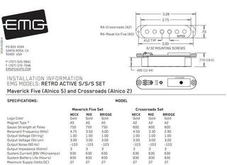 Single Pickup EMG Maverick 5 Set Black Single Pickup - 3