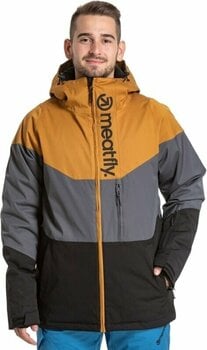 Ski Jacket Meatfly Hoax Premium SNB & Ski Jacket Wood/Dark Grey/Black L - 3