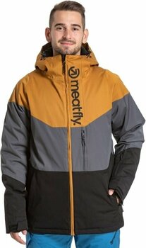 Casaco de esqui Meatfly Hoax Premium SNB & Ski Jacket Wood/Dark Grey/Black XL - 3