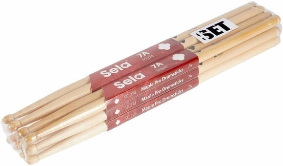 Drumsticks Sela SE 275 Professional Drumsticks 7A - 6 Pair Drumsticks - 2