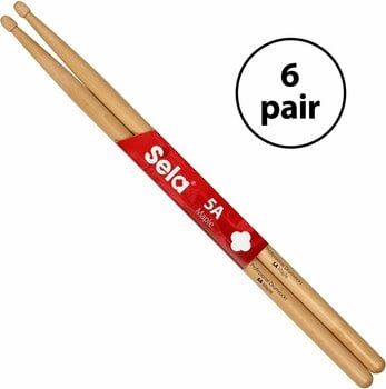 Drumsticks Sela SE 271 Professional Drumsticks 5A - 6 Pair Drumsticks - 2
