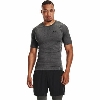 T-shirt de fitness Under Armour Men's HeatGear Armour Short Sleeve Carbon Heather/Black XL T-shirt de fitness - 4