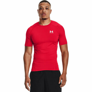 Fitness tričko Under Armour Men's HeatGear Armour Short Sleeve Red/White S Fitness tričko - 4