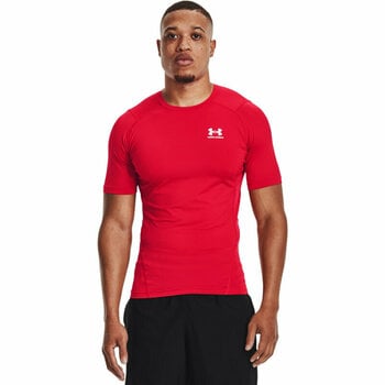 Fitness shirt Under Armour Men's HeatGear Armour Short Sleeve Red/White M Fitness shirt - 4
