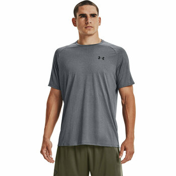 Fitness póló Under Armour Men's UA Tech 2.0 Textured Short Sleeve T-Shirt Pitch Gray/Black M Fitness póló - 4