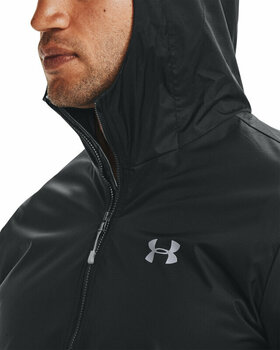 Bežecká bunda Under Armour Men's UA Storm Forefront Rain Jacket Black/Steel L Bežecká bunda - 3