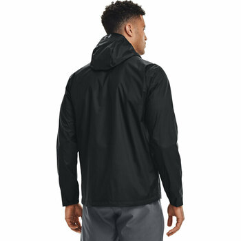 Running jacket Under Armour Men's UA Storm Forefront Rain Jacket Black/Steel L Running jacket - 6