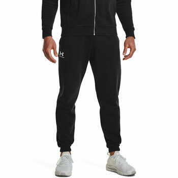 Fitnes hlače Under Armour Men's UA Essential Fleece Joggers Black/White S Fitnes hlače - 4