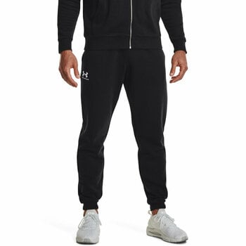 Fitness spodnie Under Armour Men's UA Essential Fleece Joggers Black/White XL Fitness spodnie - 4