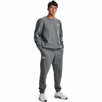 Fitness Trousers Under Armour Men's UA Essential Fleece Joggers Pitch Gray Medium Heather/White S Fitness Trousers - 9