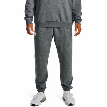 Fitness Trousers Under Armour Men's UA Essential Fleece Joggers Pitch Gray Medium Heather/White XL Fitness Trousers - 7