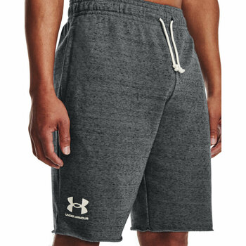 Fitness spodnie Under Armour Men's UA Rival Terry Shorts Pitch Gray Full Heather/Onyx White S Fitness spodnie - 3