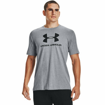 Fitness tričko Under Armour Men's UA Sportstyle Logo Short Sleeve Steel Light Heather/Black S Fitness tričko - 4