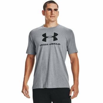 Fitness shirt Under Armour Men's UA Sportstyle Logo Short Sleeve Steel Light Heather/Black M Fitness shirt - 4