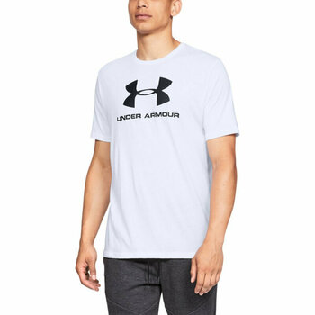 Fitness T-Shirt Under Armour Men's UA Sportstyle Logo Short Sleeve White/Black M Fitness T-Shirt - 3