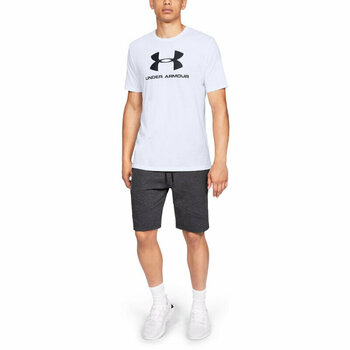 Fitness T-Shirt Under Armour Men's UA Sportstyle Logo Short Sleeve White/Black XL Fitness T-Shirt - 5