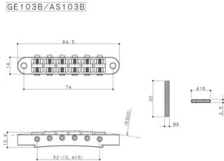 Guitar Bridge Gotoh GE103B-N Nickel Guitar Bridge - 1