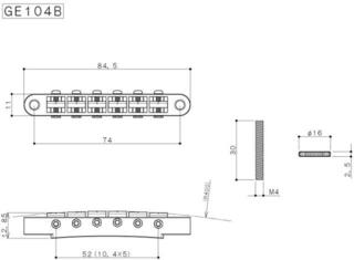 Guitar Bridge Gotoh GE104B-N Nickel Guitar Bridge - 1