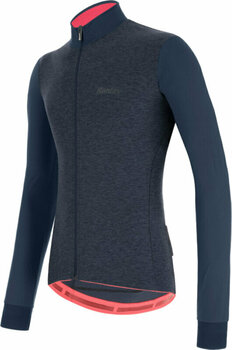 Cycling jersey Santini Colore Puro Long Sleeve Thermal Jersey Jacket Nautica XL - 2