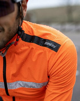 Cycling Jacket, Vest Santini Guard Neo Shell Rain Jacket Arancio Fluo M Jacket - 4