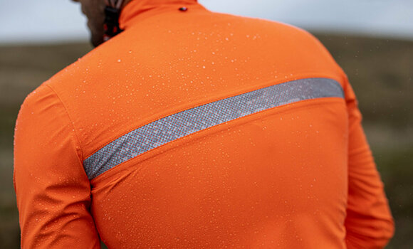 Casaco de ciclismo, colete Santini Guard Neo Shell Rain Jacket Arancio Fluo M Casaco - 5