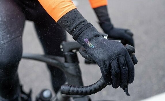 Kesztyű kerékpározáshoz Santini Shield Gloves Black XL Kesztyű kerékpározáshoz - 6