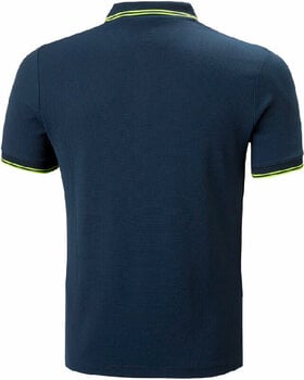 T-Shirt Helly Hansen Men's Kos Quick-Dry Polo T-Shirt Navy/Lime Stripe M - 2