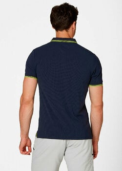 T-Shirt Helly Hansen Men's Kos Quick-Dry Polo T-Shirt Navy/Lime Stripe M - 4