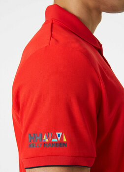 Camisa Helly Hansen Men's Ocean Quick-Dry Polo Camisa Alert Red 2XL - 4