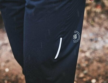 Calças/leggings de corrida Compressport Hurricane Waterproof 10/10 Jacket Black M Calças/leggings de corrida - 9