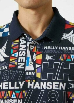 T-Shirt Helly Hansen Men's Newport Polo T-Shirt Navy Burgee Aop 2XL - 3