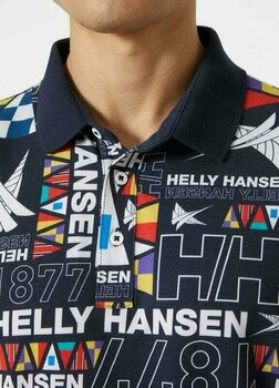 Hemd Helly Hansen Men's Newport Polo Hemd Navy Burgee Aop M - 3