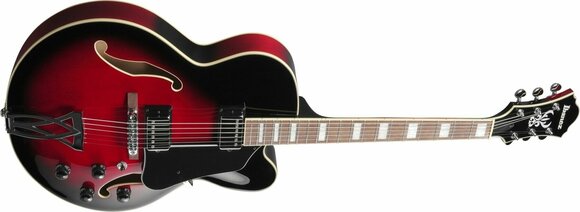 Halvakustisk gitarr Ibanez AF75-TRS Transparent Red Sunburst - 3