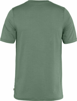 Camisa para exteriores Fjällräven Abisko Wool Logo SS M Patina Green L Camiseta - 2
