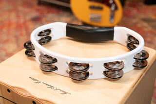 Classical Tambourine Meinl HTMT1WH Headliner Series Hand Held ABS White Classical Tambourine - 6