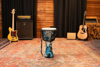 Djembe Meinl PADJ8-L-F 12" Rope Tuned Travel Series Djembe Galactic Blue Tie Dye 12" Djembe - 5