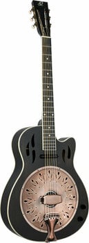 Guitarra ressonadora Ortega RRG40CE-DBK Distressed Black Satin - 4